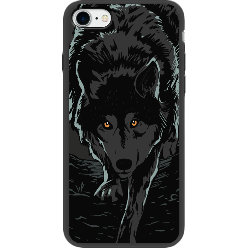Черный чехол BoxFace Apple iPhone SE (2020) Wolf