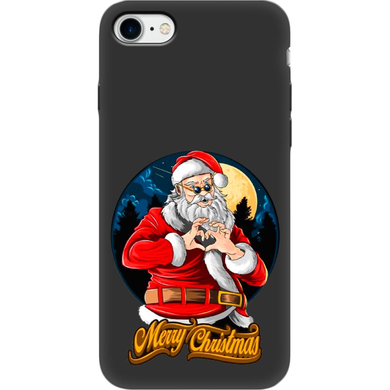 Черный чехол BoxFace Apple iPhone SE (2020) Cool Santa