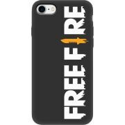 Черный чехол BoxFace Apple iPhone SE (2020) Free Fire White Logo