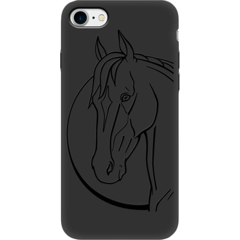 Черный чехол BoxFace Apple iPhone SE (2020) Horse