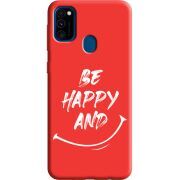 Красный чехол Uprint Samsung M215 Galaxy M21 be happy and