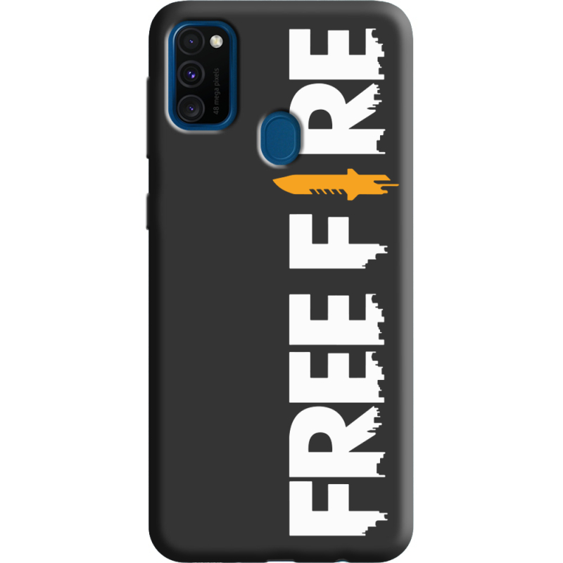 Черный чехол Uprint Samsung M215 Galaxy M21 Free Fire White Logo
