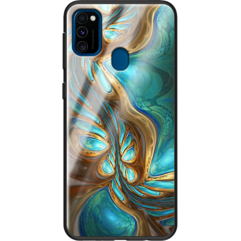 Защитный чехол BoxFace Glossy Panel Samsung Galaxy M21 Blue Abstraction