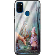 Защитный чехол BoxFace Glossy Panel Samsung Galaxy M21 Girl And Deer