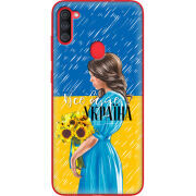 Чехол BoxFace Samsung Galaxy A11 (A115) Україна дівчина з букетом
