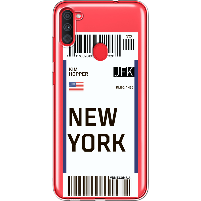Прозрачный чехол BoxFace Samsung Galaxy A11 (A115) Ticket New York