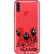 Прозрачный чехол BoxFace Samsung Galaxy A11 (A115) siquid game люди в красном