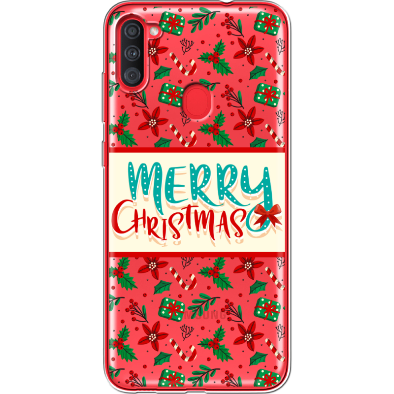 Прозрачный чехол BoxFace Samsung Galaxy A11 (A115) Vintage Christmas Pattern