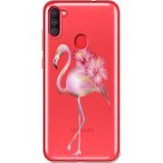 Прозрачный чехол BoxFace Samsung Galaxy A11 (A115) Floral Flamingo