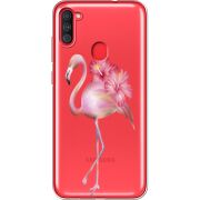 Прозрачный чехол BoxFace Samsung Galaxy A11 (A115) Floral Flamingo