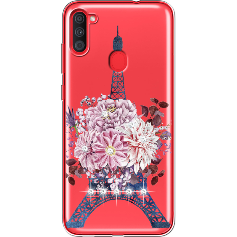 Чехол со стразами Samsung Galaxy A11 (A115) Eiffel Tower