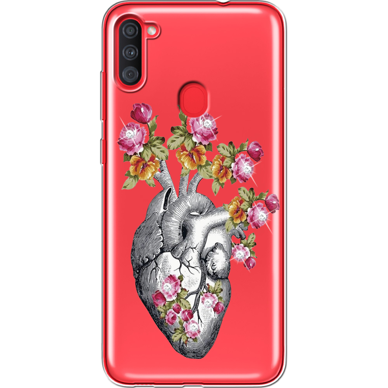 Чехол со стразами Samsung Galaxy A11 (A115) Heart