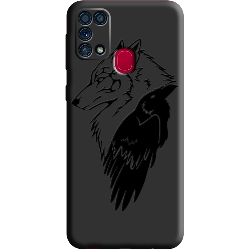 Черный чехол BoxFace Samsung M315 Galaxy M31 Wolf and Raven