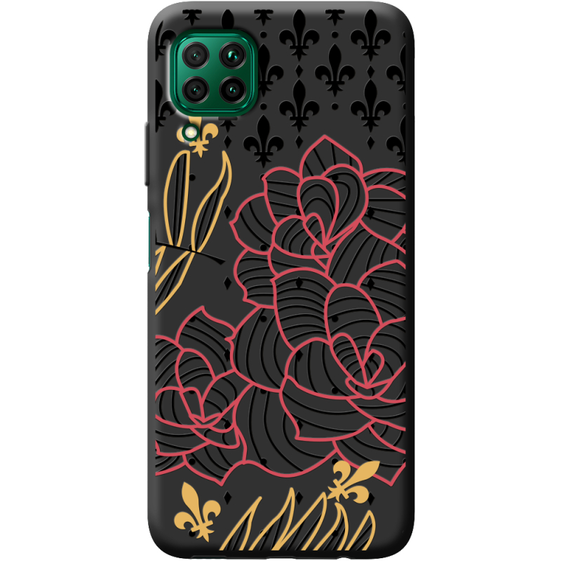 Черный чехол BoxFace Huawei P40 Lite FranceFlowers