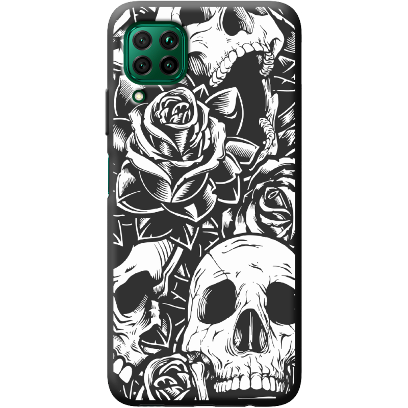 Черный чехол BoxFace Huawei P40 Lite Skull and Roses