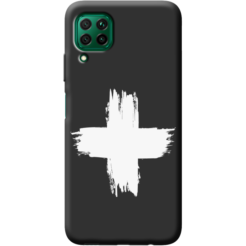 Черный чехол BoxFace Huawei P40 Lite Білий хрест ЗСУ