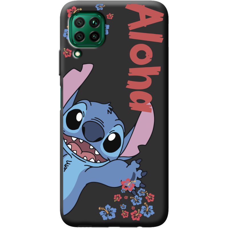 Черный чехол BoxFace Huawei P40 Lite Гавайський друг Stich