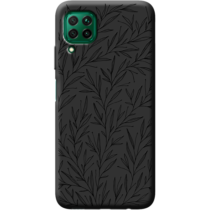 Черный чехол BoxFace Huawei P40 Lite Leaves