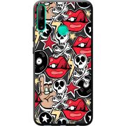 Черный чехол BoxFace Huawei P40 Lite E Rock Graffiti