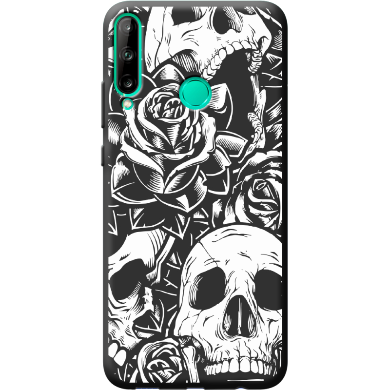 Черный чехол BoxFace Huawei P40 Lite E Skull and Roses