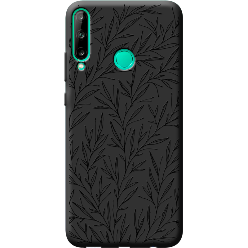 Черный чехол BoxFace Huawei P40 Lite E Leaves