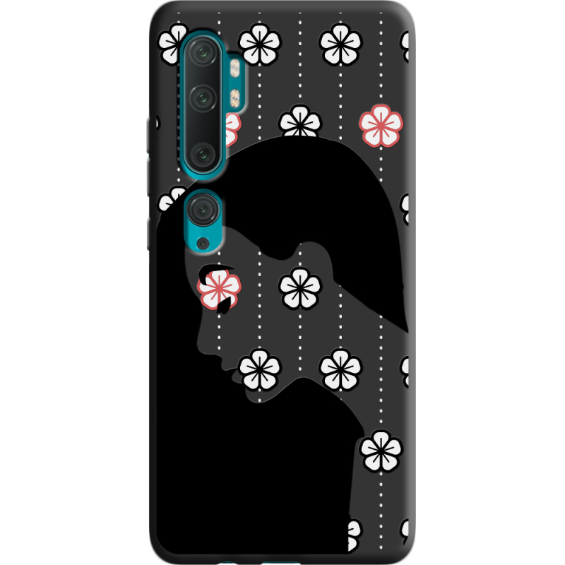 Черный чехол BoxFace Xiaomi Mi Note 10 / Mi Note 10 Pro Flower Hair