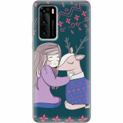 Чехол BoxFace Huawei P40 Girl and deer