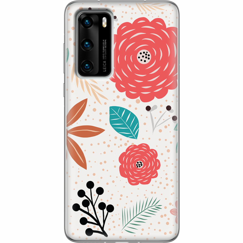 Чехол BoxFace Huawei P40 Line Flowers