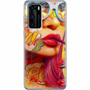 Чехол BoxFace Huawei P40 Yellow Girl Pop Art