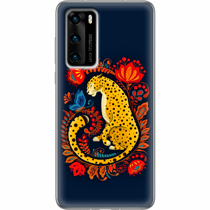 Чехол BoxFace Huawei P40 Petrykivka Leopard