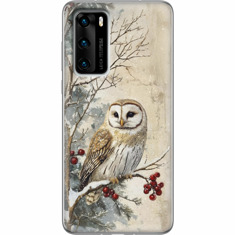 Чехол BoxFace Huawei P40 Christmas Owl