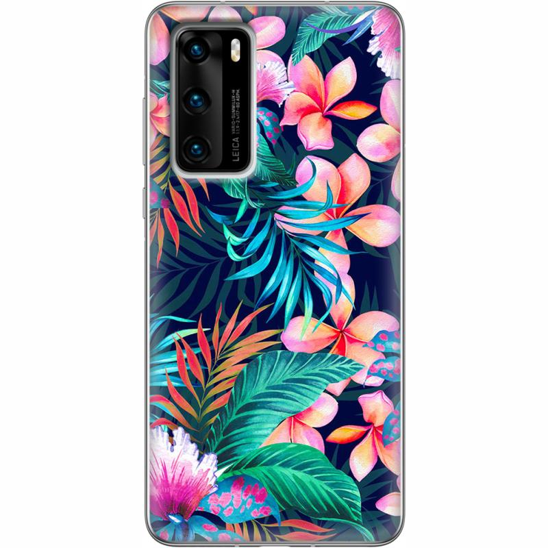 Чехол BoxFace Huawei P40 flowers in the tropics