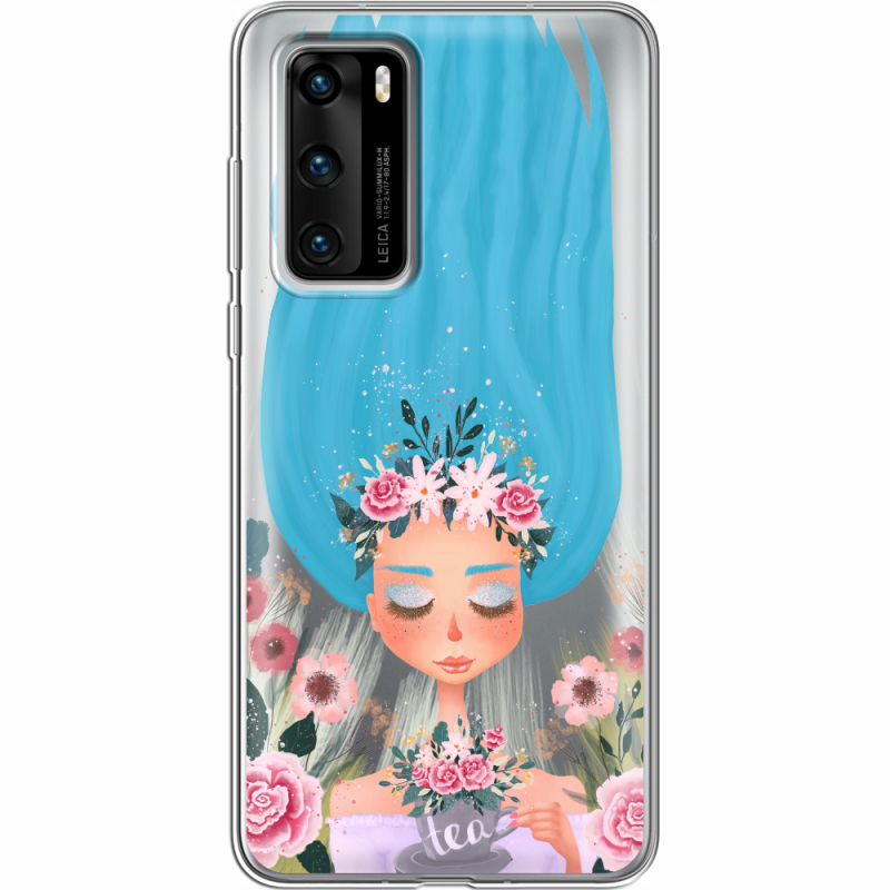 Прозрачный чехол BoxFace Huawei P40 Blue Hair