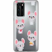 Прозрачный чехол BoxFace Huawei P40 с 3D-глазками Mouse