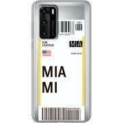 Прозрачный чехол BoxFace Huawei P40 Ticket Miami