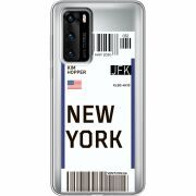 Прозрачный чехол BoxFace Huawei P40 Ticket New York