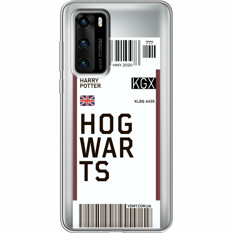 Прозрачный чехол BoxFace Huawei P40 Ticket Hogwarts