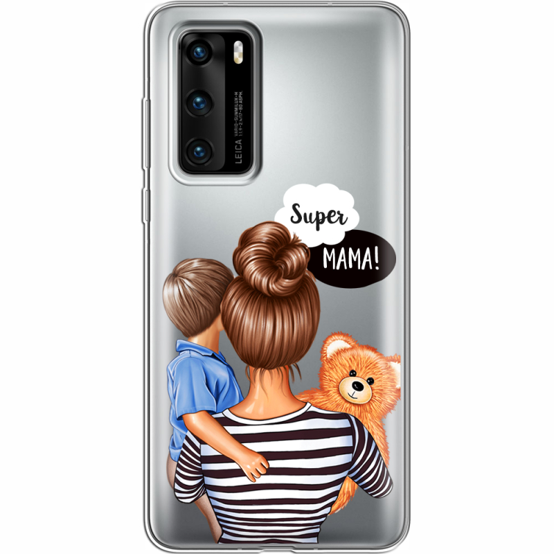 Прозрачный чехол BoxFace Huawei P40 Super Mama and Son