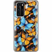 Прозрачный чехол BoxFace Huawei P40 Butterfly Morpho