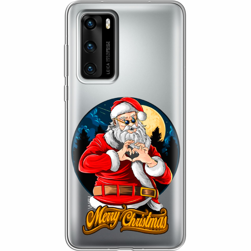 Прозрачный чехол BoxFace Huawei P40 Cool Santa