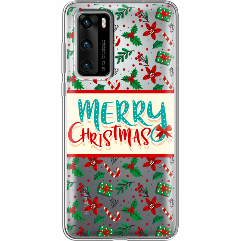 Прозрачный чехол BoxFace Huawei P40 Vintage Christmas Pattern