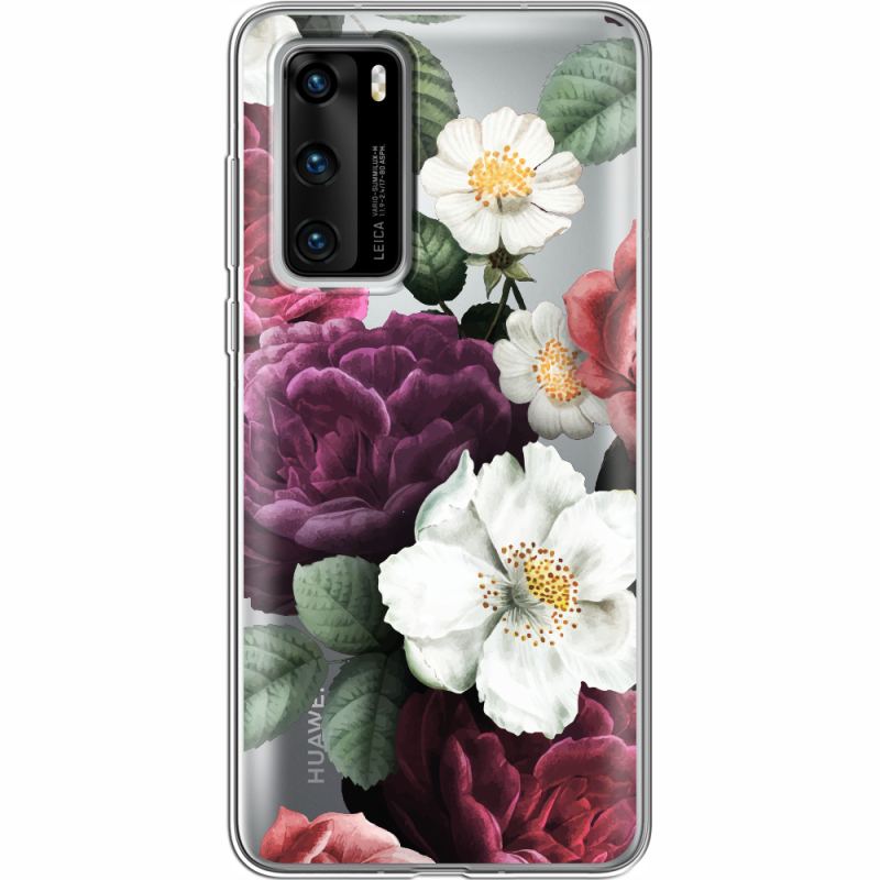 Прозрачный чехол BoxFace Huawei P40 Floral Dark Dreams
