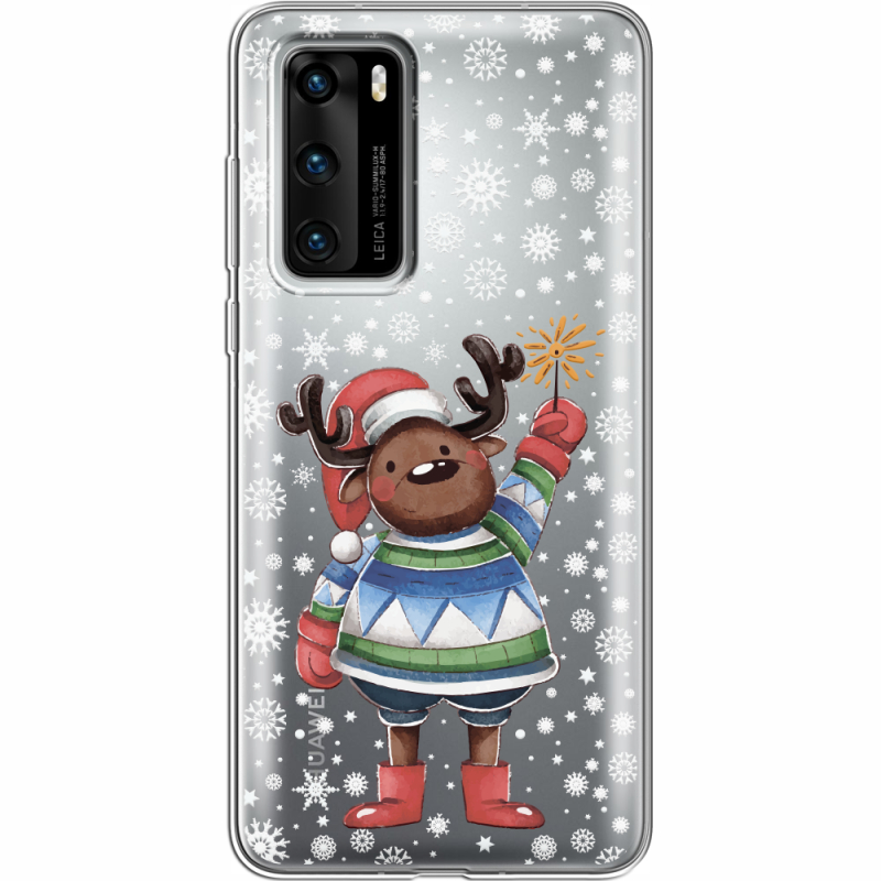 Прозрачный чехол BoxFace Huawei P40 Christmas Deer with Snow