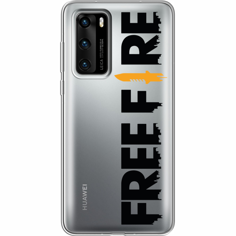 Прозрачный чехол BoxFace Huawei P40 Free Fire Black Logo