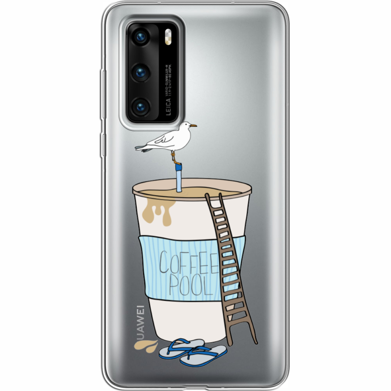 Прозрачный чехол BoxFace Huawei P40 Segull in Cofee Pool