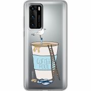 Прозрачный чехол BoxFace Huawei P40 Segull in Cofee Pool