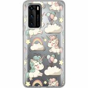 Прозрачный чехол BoxFace Huawei P40 Unicorns