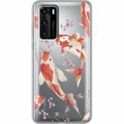 Прозрачный чехол BoxFace Huawei P40 Japanese Koi Fish