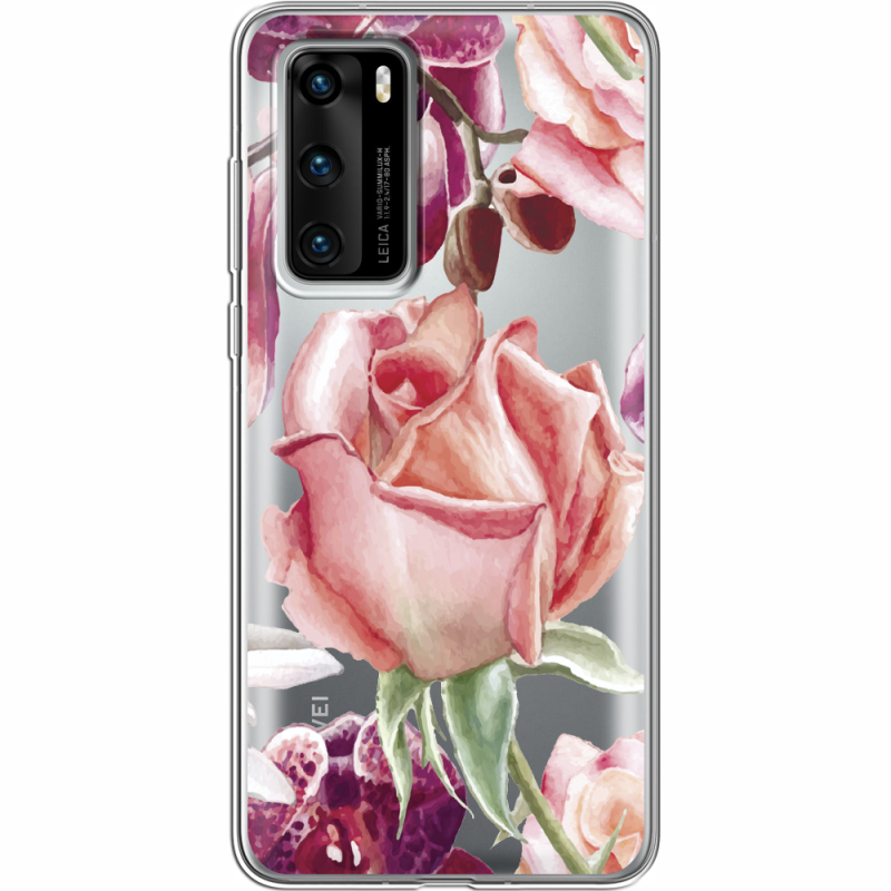 Прозрачный чехол BoxFace Huawei P40 Rose