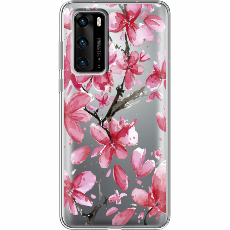 Прозрачный чехол BoxFace Huawei P40 Pink Magnolia